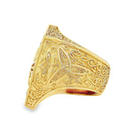 10K Gold Link Hylian Zelda Shield Gold Diamond Ring 70994