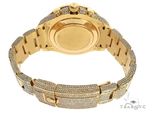 ROLEX 18k GOLD YACHTMASTER II 2 WATCH MODEL # 116688 FULL DIAMOND WATCH 63741 - Image 10