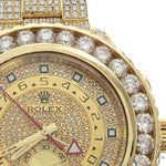 ROLEX 18k GOLD YACHTMASTER II 2 WATCH MODEL # 116688 FULL DIAMOND WATCH 63741 - Image 5