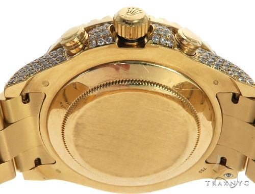 ROLEX 18k GOLD YACHTMASTER II 2 WATCH MODEL # 116688 FULL DIAMOND WATCH 63741 - Image 6