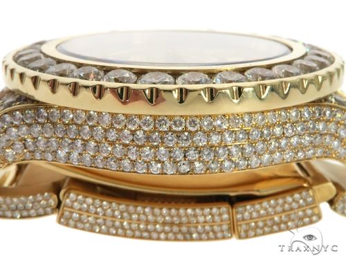 ROLEX 18k GOLD YACHTMASTER II 2 WATCH MODEL # 116688 FULL DIAMOND WATCH 63741 - Image 8