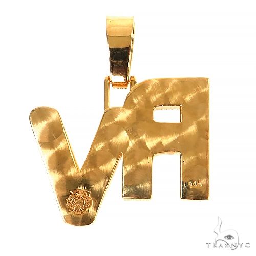 14K Gold 'RV' Initial Diamond Pendant, photo 4 of 6