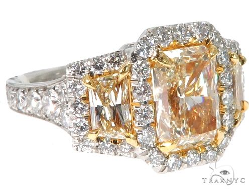 Radiant Cut Fancy Yellow Diamond Engagement Ring 64566 - Image 1