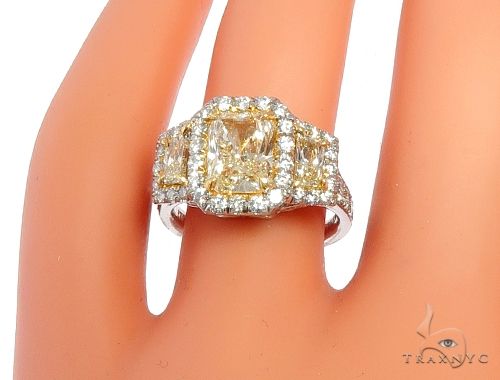 Radiant Cut Fancy Yellow Diamond Engagement Ring 64566 - Image 11