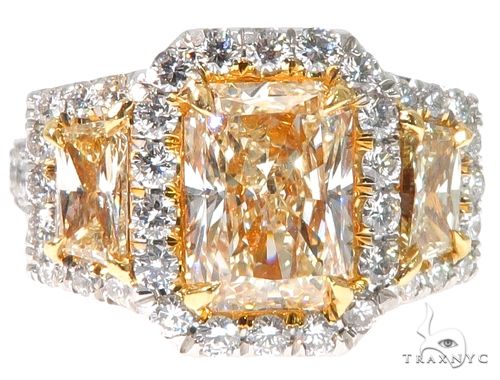 Radiant Cut Fancy Yellow Diamond Engagement Ring 64566 - Image 2