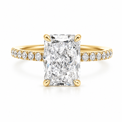 14K Gold Radiant Lab-Grown Diamond Engagement Ring