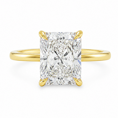 Radiant Cut Engagement Ring with Hidden Halo 70117