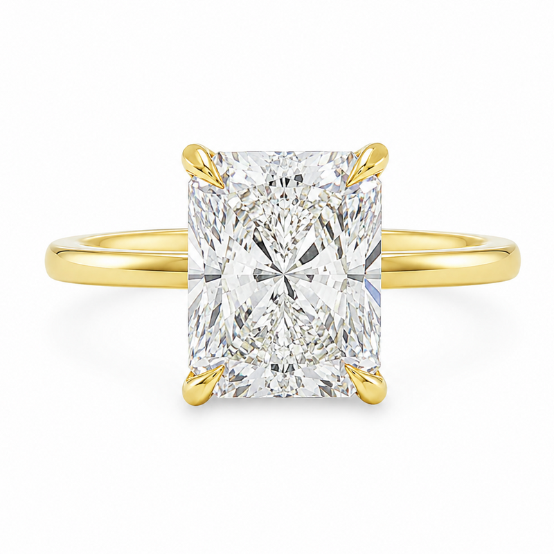 Radiant Cut Engagement Ring with Hidden Halo 70117