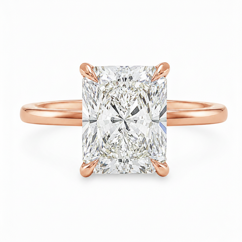 Radiant Cut Engagement Ring with Hidden Halo 70117