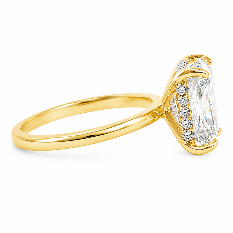 Radiant Cut Engagement Ring with Hidden Halo 70117