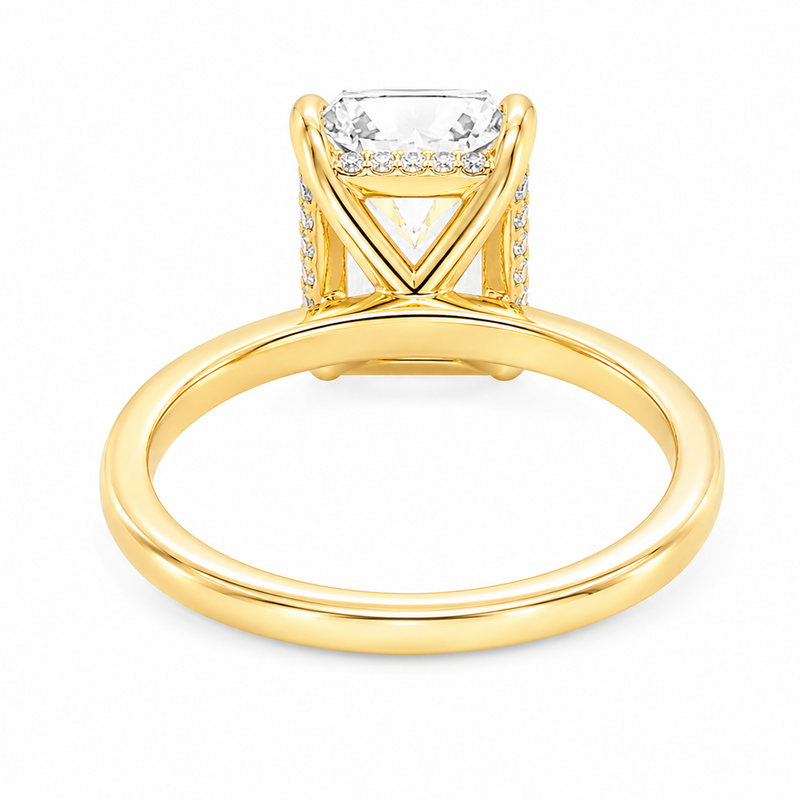 Radiant Cut Engagement Ring with Hidden Halo 70117