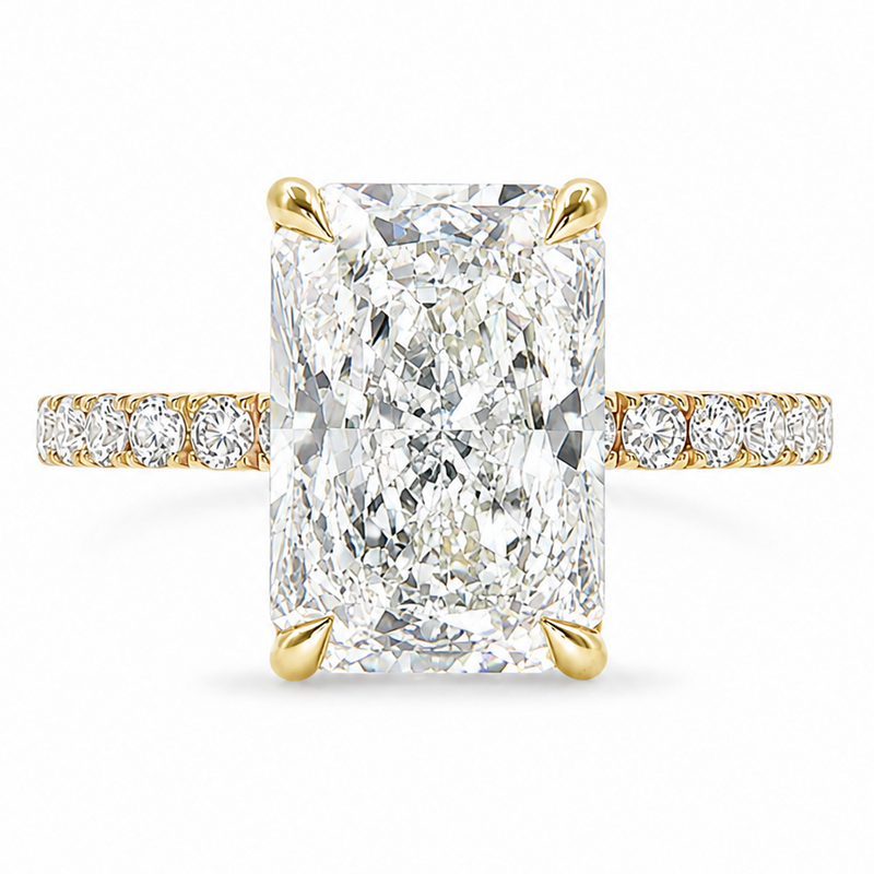 Radiant Cut Pavé Engagement Ring 68633
