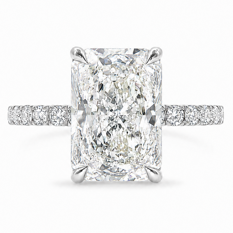 Radiant Cut Pavé Engagement Ring 68633