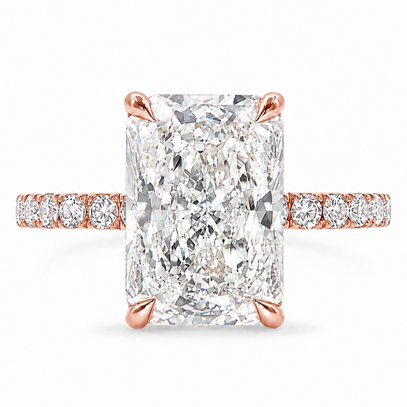 Radiant Cut Pavé Engagement Ring 68633