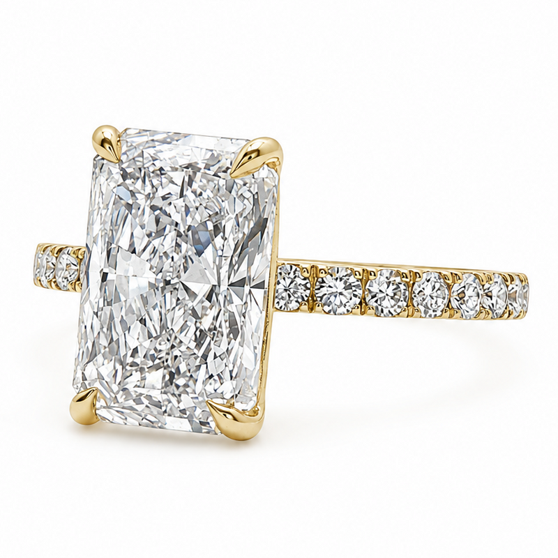 Radiant Cut Pavé Engagement Ring 68633