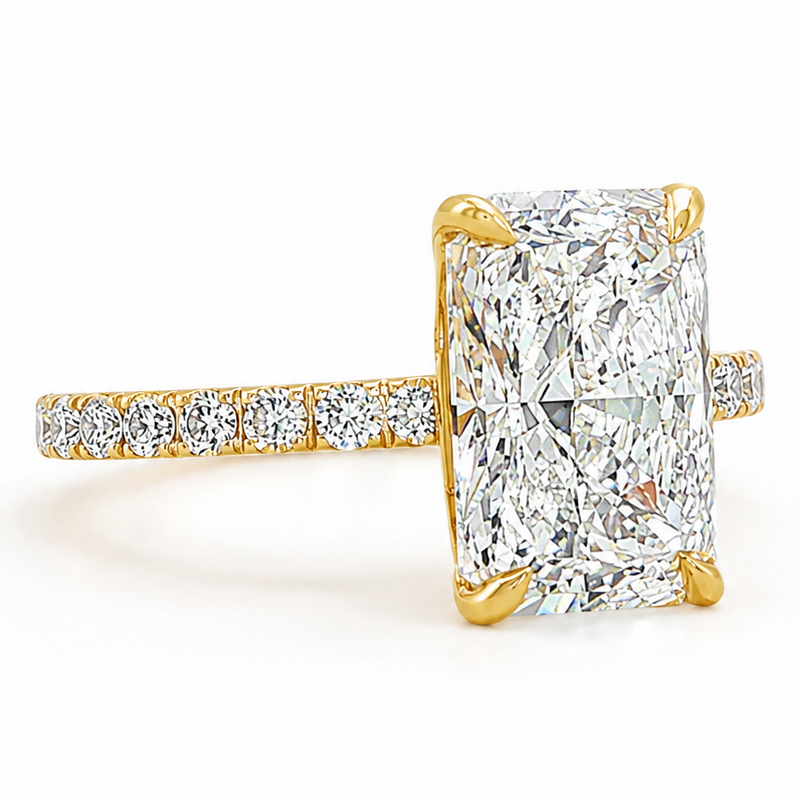 Radiant Cut Pavé Engagement Ring 68633