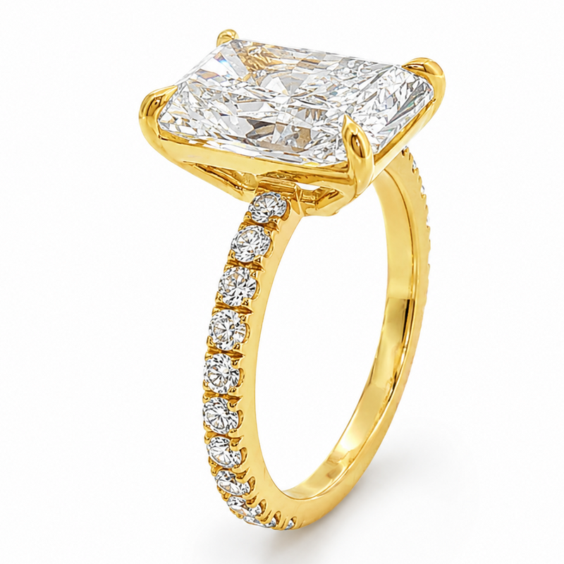 Radiant Cut Pavé Engagement Ring 68633