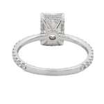 Radiant Diamond Engagement Ring in 14K gold with 2 carat radiant-cut lab grown diamond, hidden halo, and pavé diamond band