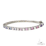 Rainbow Diamond Sapphire Tennis Bracelet 67109 - Image 2