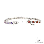 Rainbow Diamond Sapphire Tennis Bracelet 67109 - Image 4