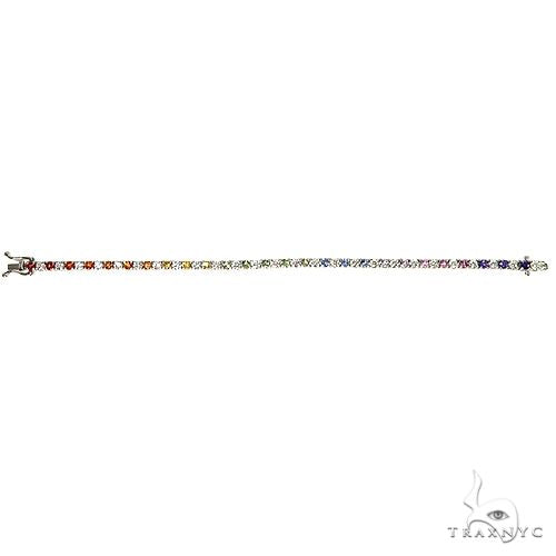 Rainbow Diamond Sapphire Tennis Bracelet 67109 - Image 6
