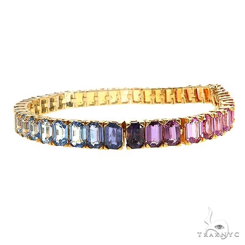 Rainbow Emerald Cut Bracelet 67045 - Image 3