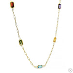 Rainbow Gem Link Necklace 70741 - Image 2