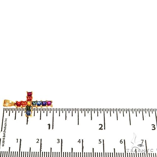 Rainbow Princess Cut Sapphire Cross 67145 - Image 6