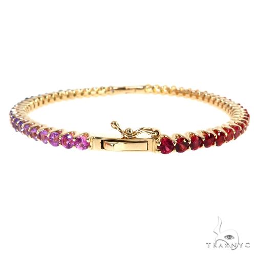 Rainbow Sapphire Bangle Bracelet 67813 - Image 3
