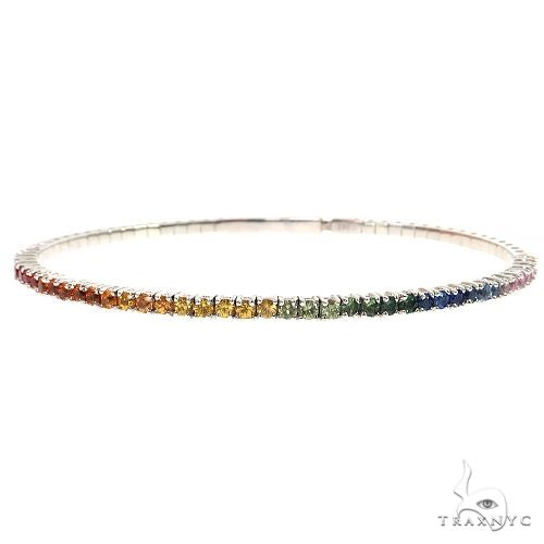 Rainbow Sapphire Bangle Bracelet 68689 - Image 1