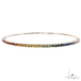14K Gold Rainbow Sapphire Bangle Bracelet 68689