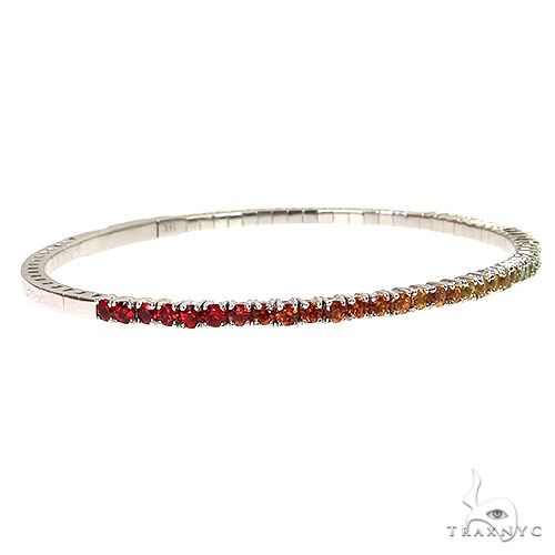 Rainbow Sapphire Bangle Bracelet 68689 - Image 2