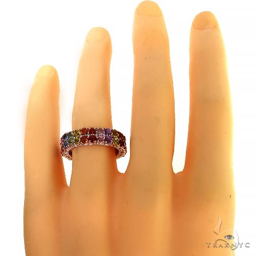 Rainbow Sapphire Diamond Eternity Ring 67985 - Image 4