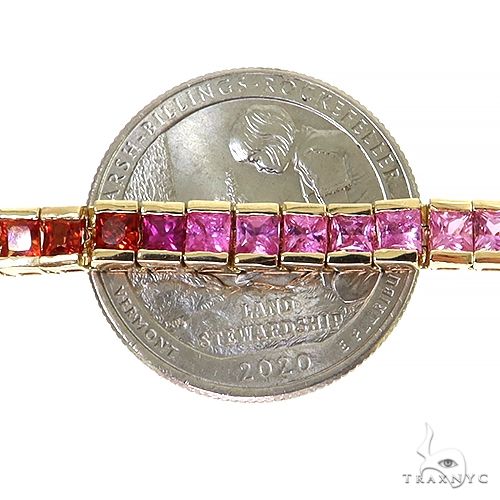 Rainbow Sapphire Princess Cut Bracelet 68298 - Image 4