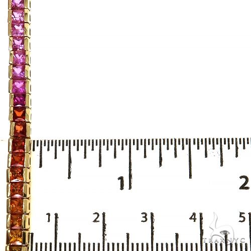 Rainbow Sapphire Princess Cut Bracelet 68298 - Image 5