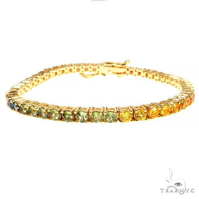 10 Pointer Rainbow Sapphire Tennis Bracelet 66892 - Image 1