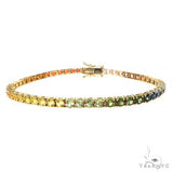 14K Gold Rainbow Sapphire Tennis Bracelet 69671