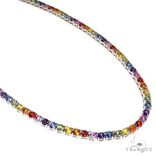 Rainbow Sapphire Tennis Chain 67477 | TraxNYC