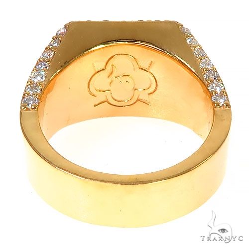 14K Gold Red 3x3 Sapphire Diamond Ring, photo 5 of 6