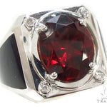 Red Garnet & Diamond Custom Ring 35492 - Image 1