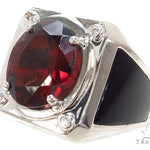 Red Garnet & Diamond Custom Ring 35492 - Image 4