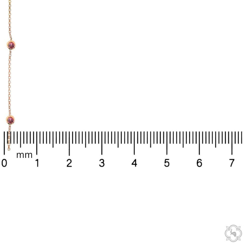 14K Gold Red Sapphire Bezel Necklace, photo 5 of 5