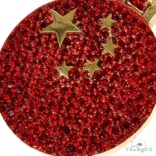 Red Sapphire China Flag Pendant 68241 - Image 3