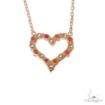 Red Sapphire Diamond Heart Necklace 67482 - Image 4