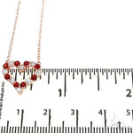 Red Sapphire Diamond Heart Necklace 67482 - Image 5