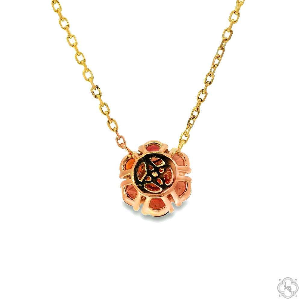 Red Sapphire Flower Necklace 70430 | TraxNYC