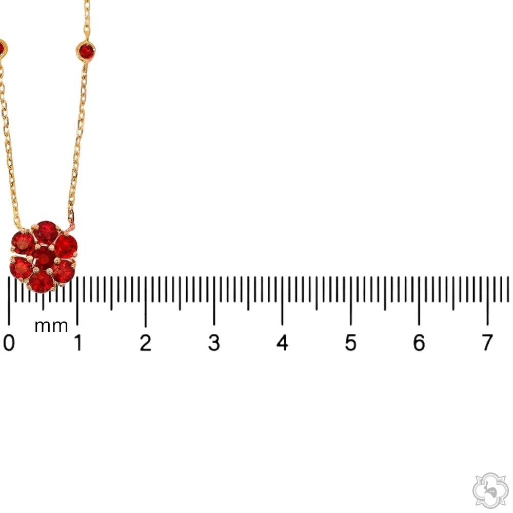Red Sapphire Flower Necklace 70430 | TraxNYC