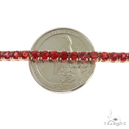 14K Gold Red Sapphire Tennis Bracelet, photo 4 of 6