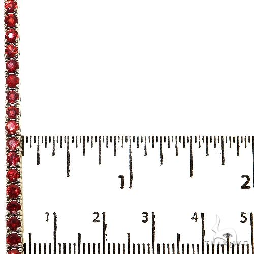 14K Gold Red Sapphire Tennis Bracelet 3mm 8 Inches, view 4