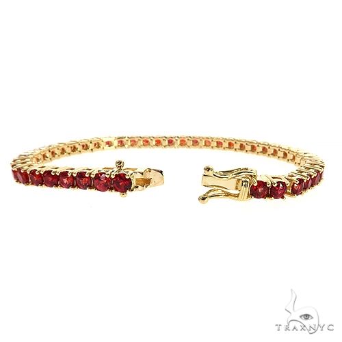 14k Gold Red Sapphire Tennis Bracelet (0.15ct Each), photo 2 of 6